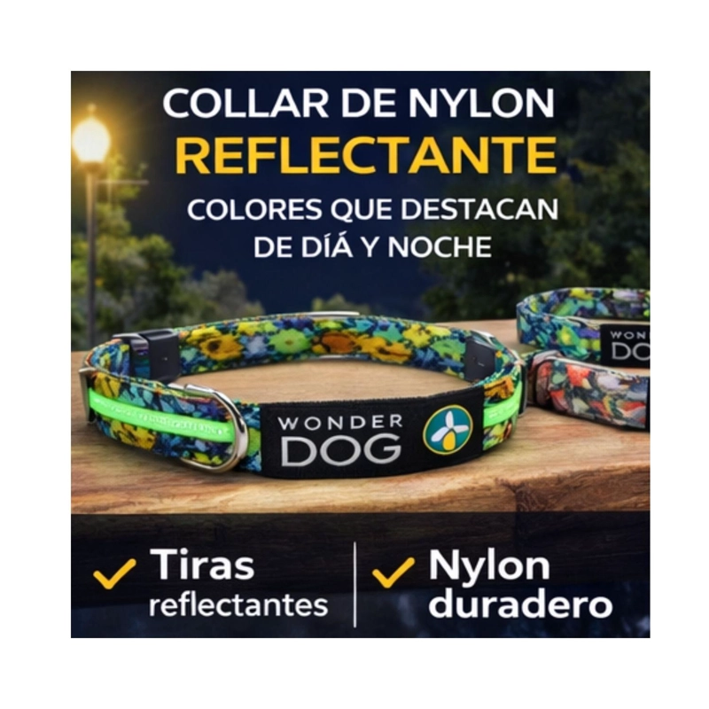 COLLAR PERRO NYLON AJUSTABLE L 48-69 CM WONDER DOG M3 - 6