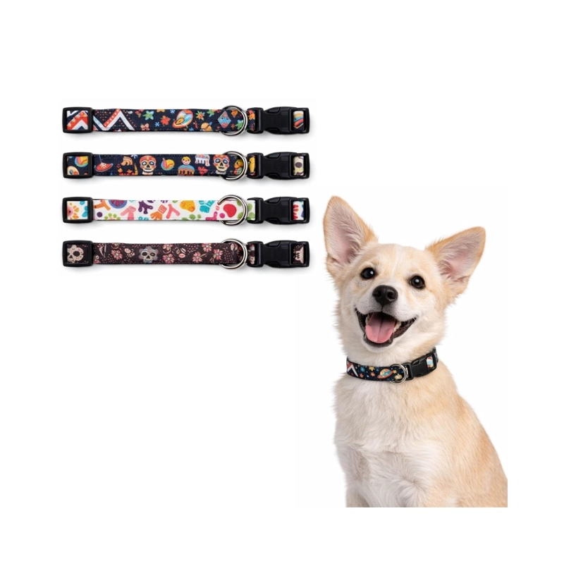 COLLAR PERRO TALLA S 3-8 KG AJUSTABLE 20-31 CM TELA M2 - 1