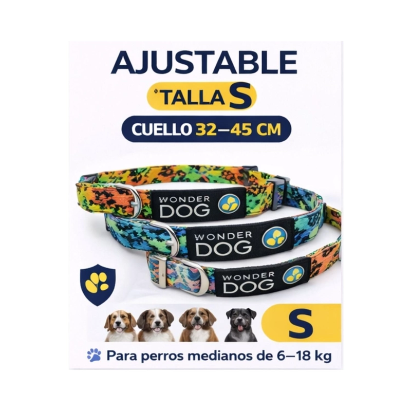 COLLAR PERRO NYLON AJUSTABLE S 32-45 CM WONDER DOG M2 - 6