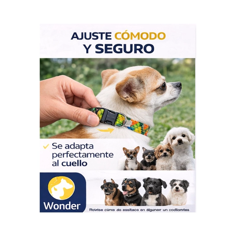 COLLAR PERRO NYLON AJUSTABLE XS 25-35 CM WONDER DOG - 4