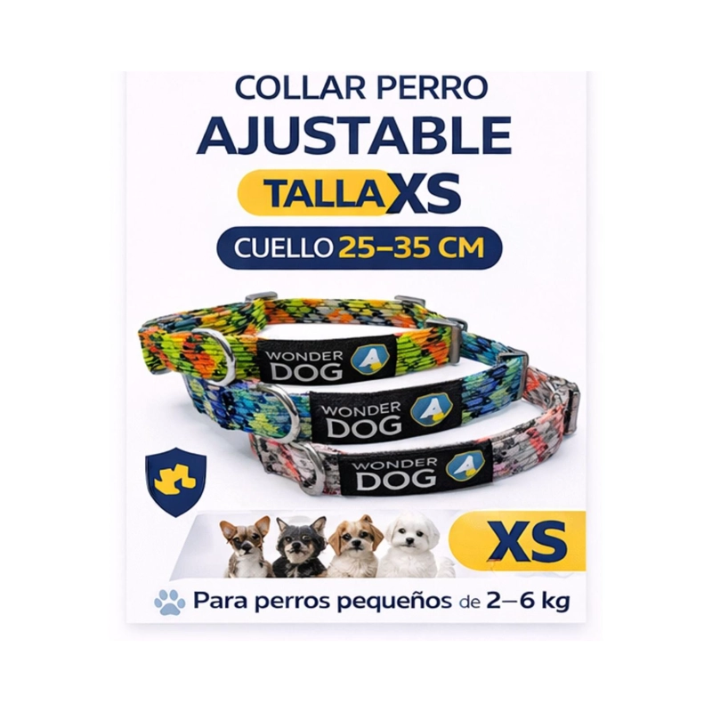 COLLAR PERRO NYLON AJUSTABLE XS 25-35 CM WONDER DOG - 5