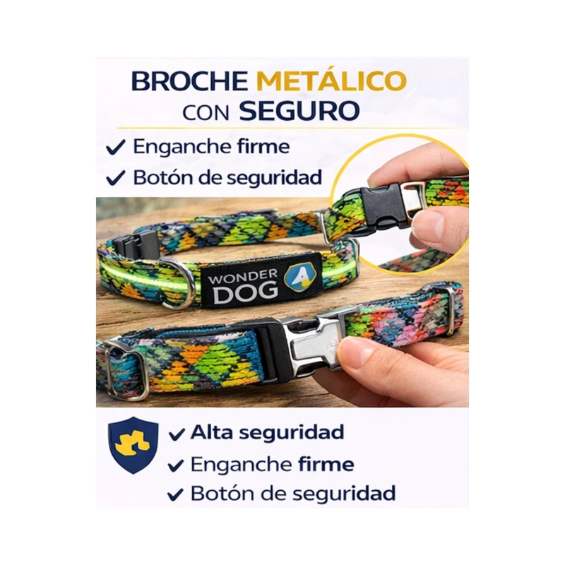 COLLAR PERRO NYLON AJUSTABLE XS 25-35 CM WONDER DOG - 6