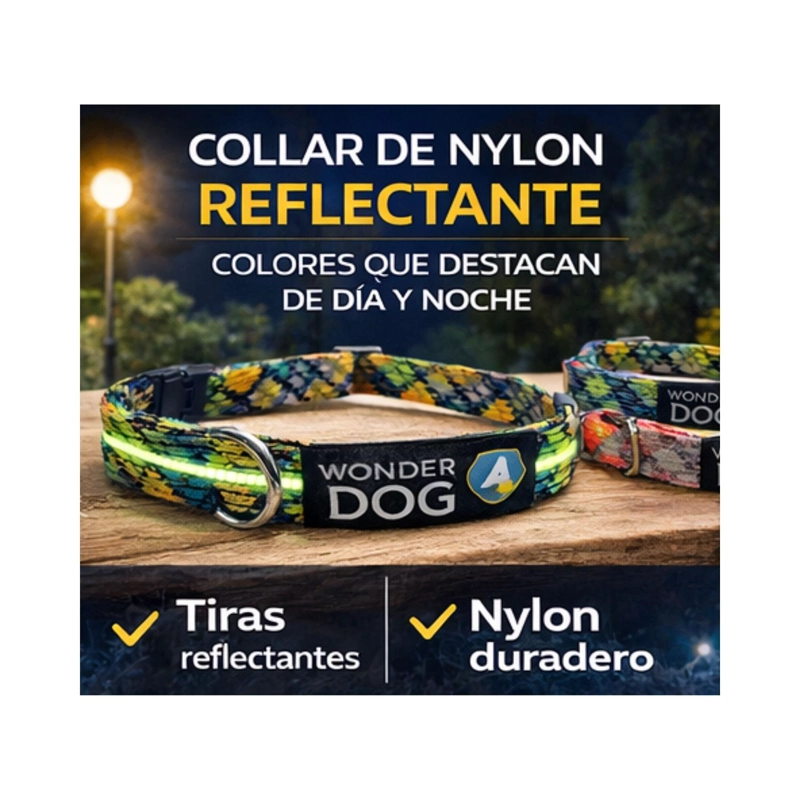 COLLAR PERRO NYLON AJUSTABLE XS 25-35 CM WONDER DOG - 7