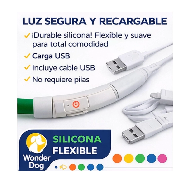 COLLAR LED PERRO USB RECARGABLE 39 CM 3-12 KG - 5