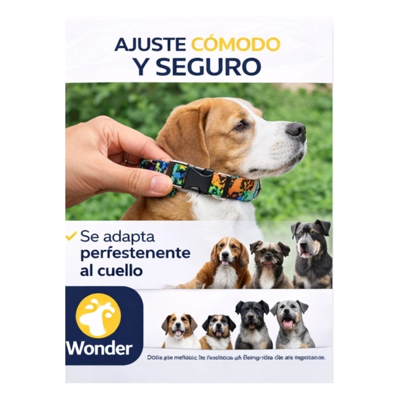 COLLAR PERRO NYLON AJUSTABLE S 32-45 CM WONDER DOG M5 - 4