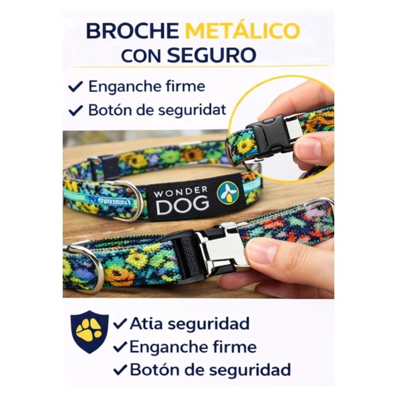 COLLAR PERRO NYLON AJUSTABLE L 48-69 CM WONDER DOG M5 - 5