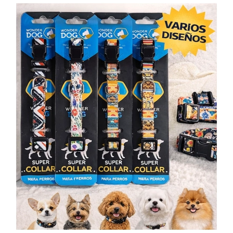COLLAR PERRO TALLA S 3-8 KG AJUSTABLE 20-31 CM TELA M1 - 4