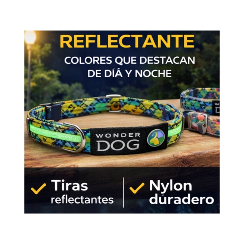COLLAR PERRO NYLON AJUSTABLE M 36-58 CM WONDER DOG M3 - 6