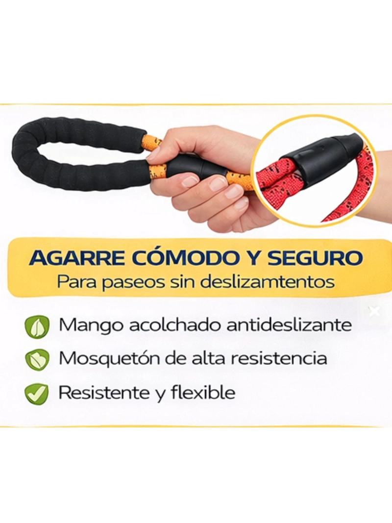 CORREA REDONDA PERRO 1.2 M RESISTENTE ANTIDESLIZANTE - 3