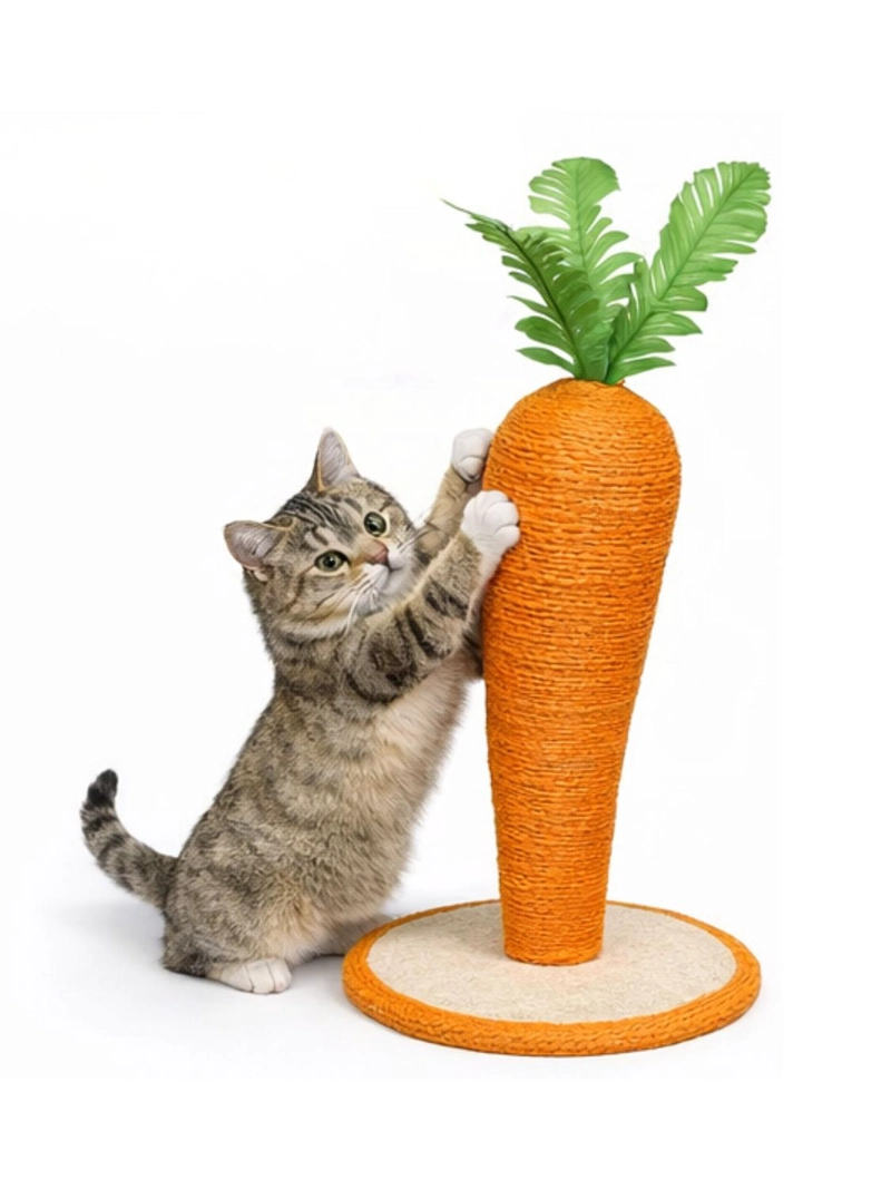 RASCADOR PARA GATOS ZANAHORIA CON BASE 29 CM - 1
