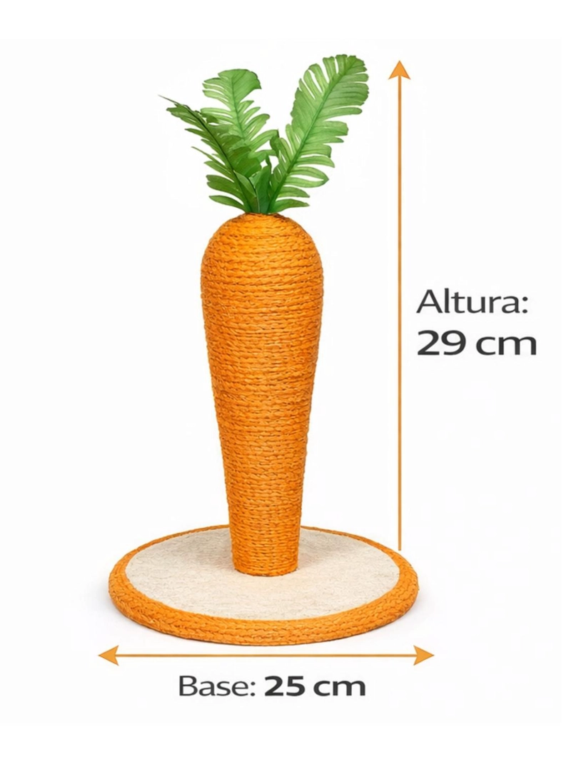 RASCADOR PARA GATOS ZANAHORIA CON BASE 29 CM - 2