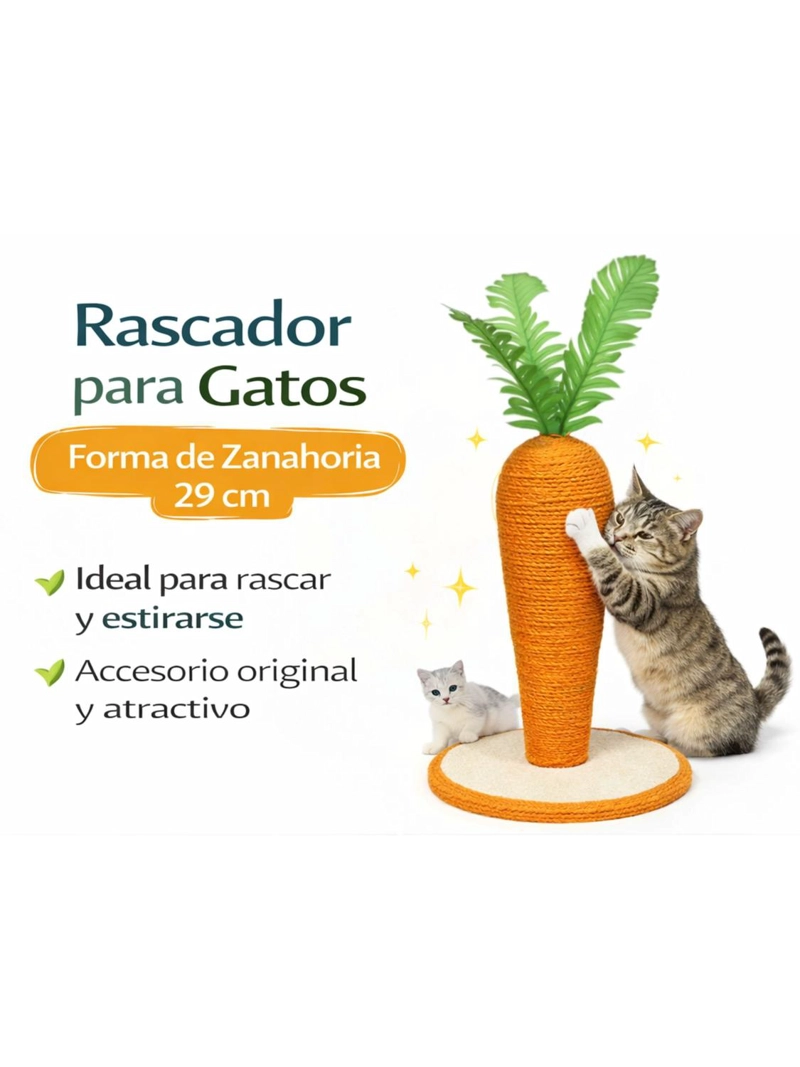 RASCADOR PARA GATOS ZANAHORIA CON BASE 29 CM - 4