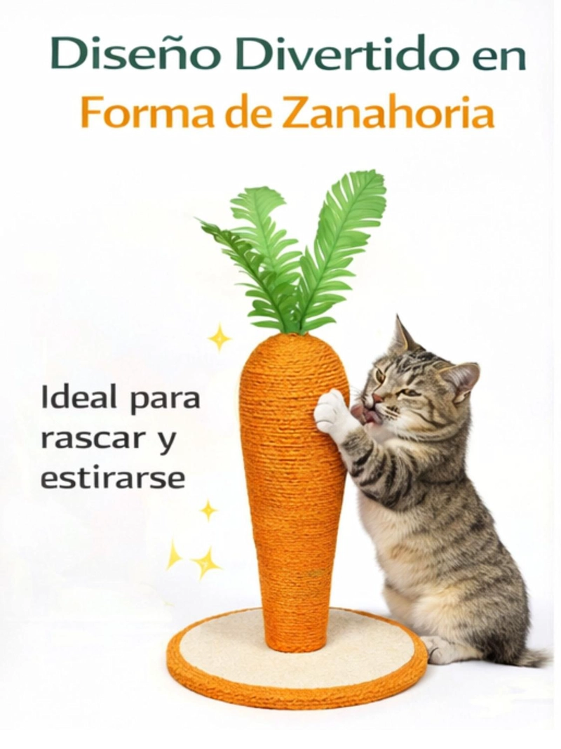 RASCADOR PARA GATOS ZANAHORIA CON BASE 29 CM - 7