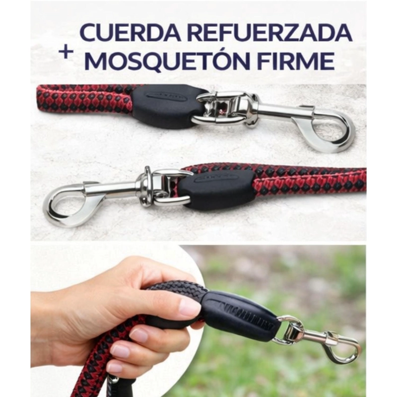 CORREA PERRO CUERDA REDONDA CUERO 120 CM RESISTENTE - 4