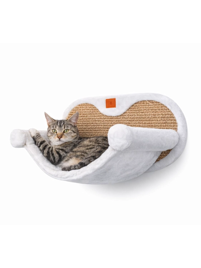 HAMACA ELEVADA PARA GATOS CON RASCADOR MURO 55 CM - 1