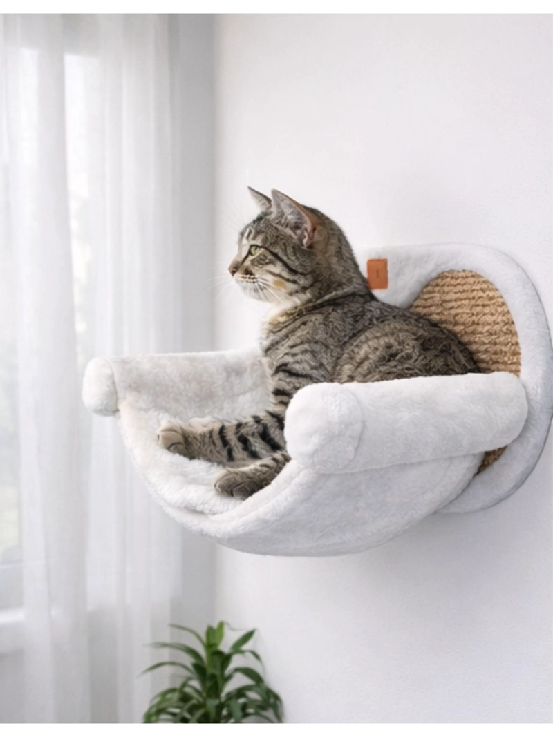 HAMACA ELEVADA PARA GATOS CON RASCADOR MURO 55 CM - 6