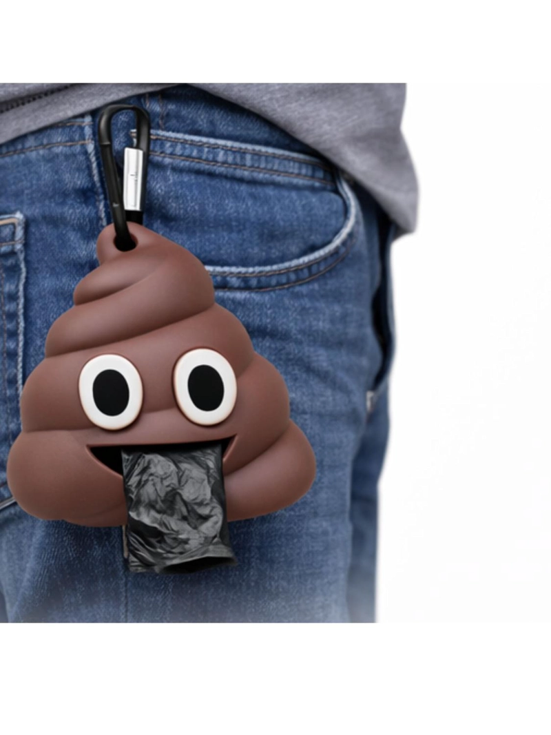 DISPENSADOR BOLSAS FECAS PERRO EMOJI CON GANCHO - 1