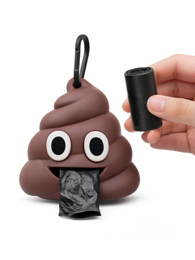 DISPENSADOR BOLSAS FECAS PERRO EMOJI CON GANCHO - 4