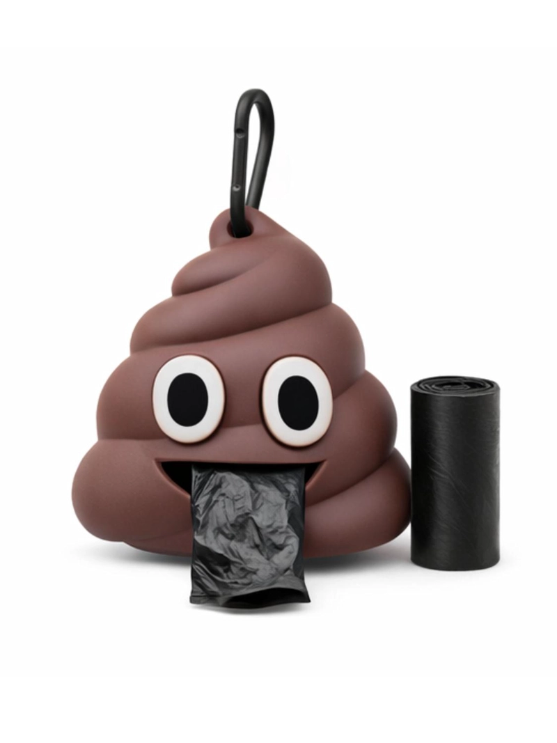 DISPENSADOR BOLSAS FECAS PERRO EMOJI CON GANCHO - 5