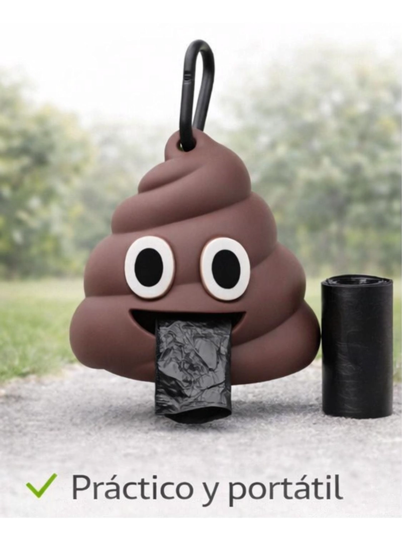 DISPENSADOR BOLSAS FECAS PERRO EMOJI CON GANCHO - 7