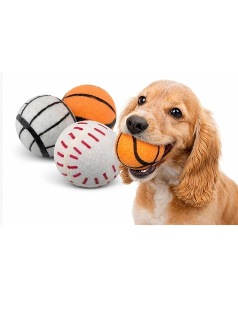 PACK 3 PELOTAS CON SONIDO PARA PERROS 7.6 CM - 1