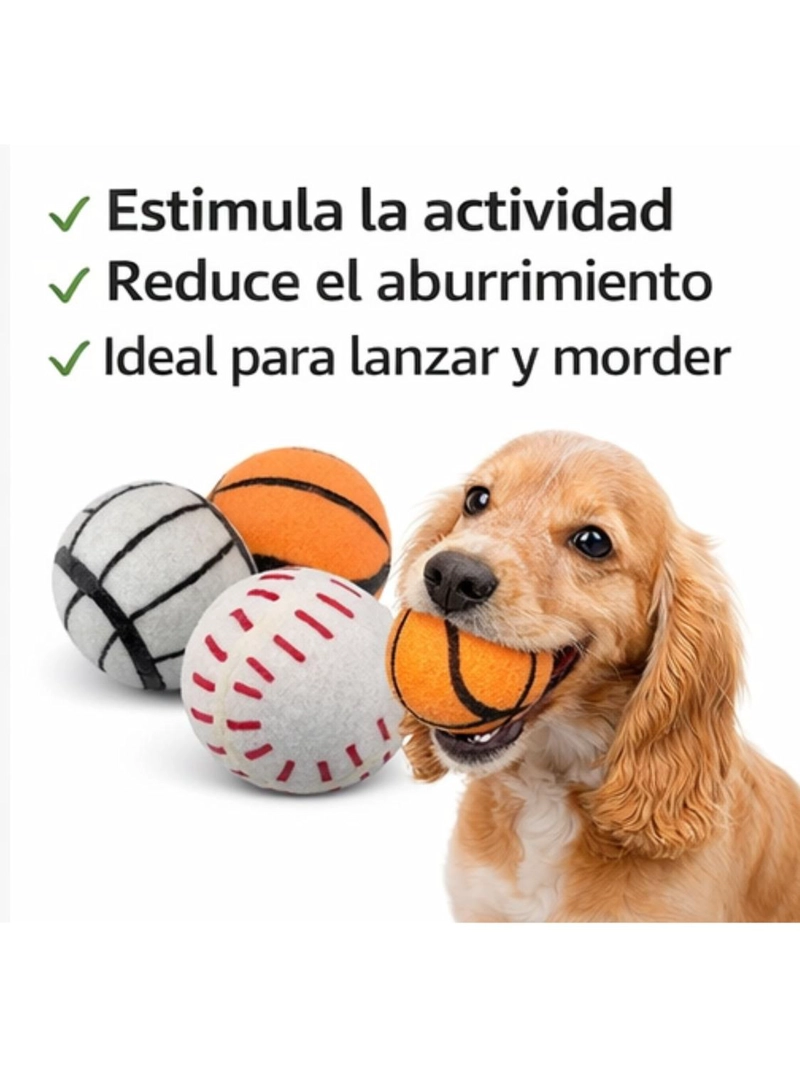 PACK 3 PELOTAS CON SONIDO PARA PERROS 7.6 CM - 9