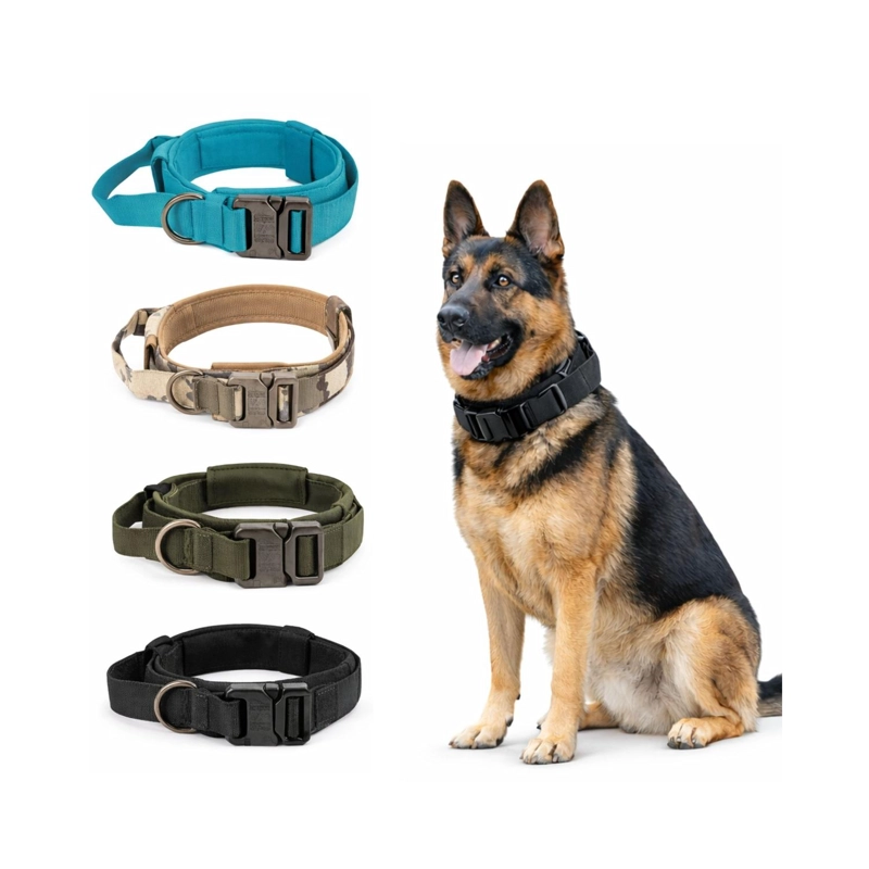 COLLAR TACTICO PERRO L 43-52 CM REFORZADO CON ASA - 1