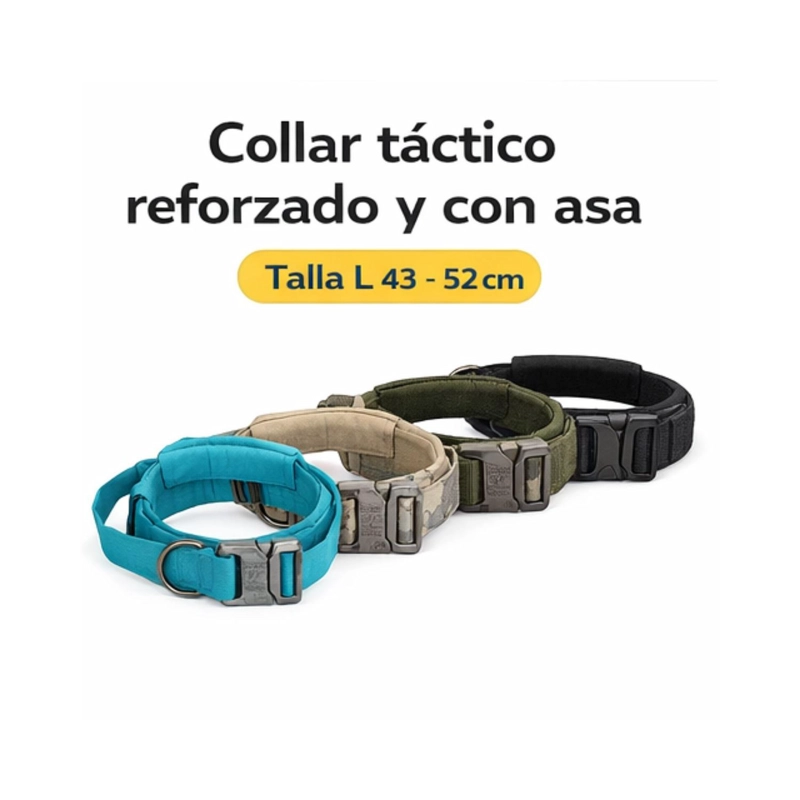 COLLAR TACTICO PERRO L 43-52 CM REFORZADO CON ASA - 3