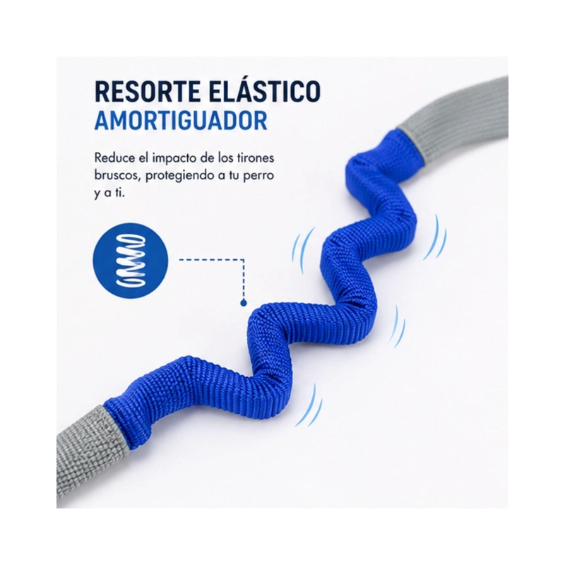 CORREA ELASTICA ANTI TIRON PERRO AZUL 2,5X120 CM - 4