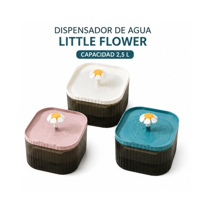 DISPENSADOR AGUA FLOR 2,5 L PERRO GATO FUENTE BEBEDERO - 7