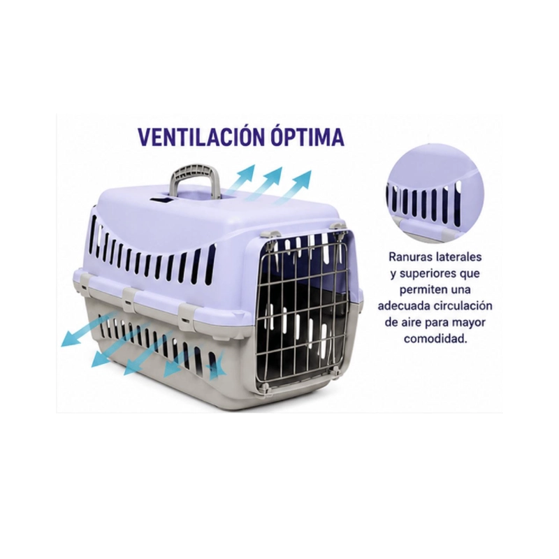 JAULA TRANSPORTADORA MASCOTAS PEQUEÑAS HASTA 4 KG 46 CM - 6