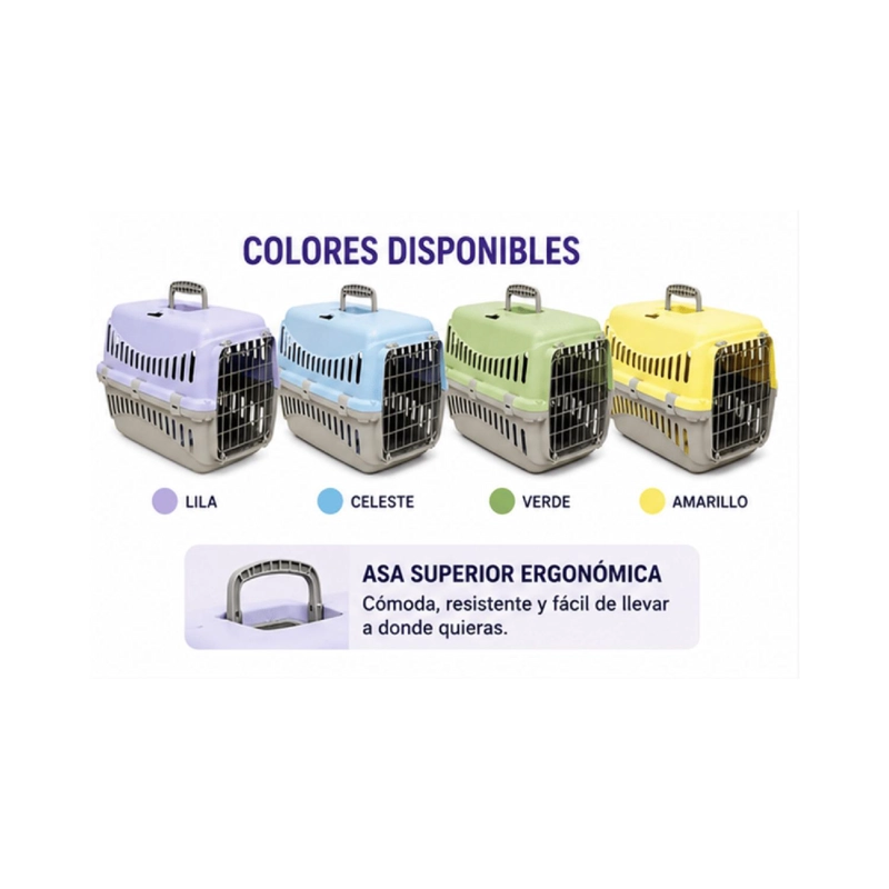 JAULA TRANSPORTADORA MASCOTAS PEQUEÑAS HASTA 4 KG 46 CM - 7