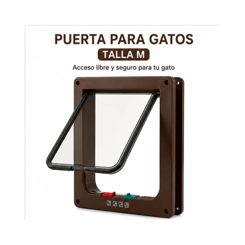 PUERTA PARA GATOS M 25X23CM ACCESO MASCOTAS - 5