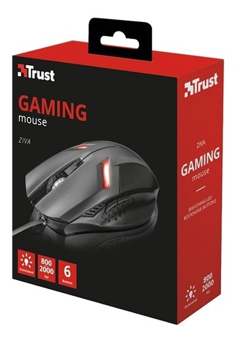 MOUSE GAMER TRUST ZIVA 6 BOTONES 800-2000 DPI ILUMINADO - 4