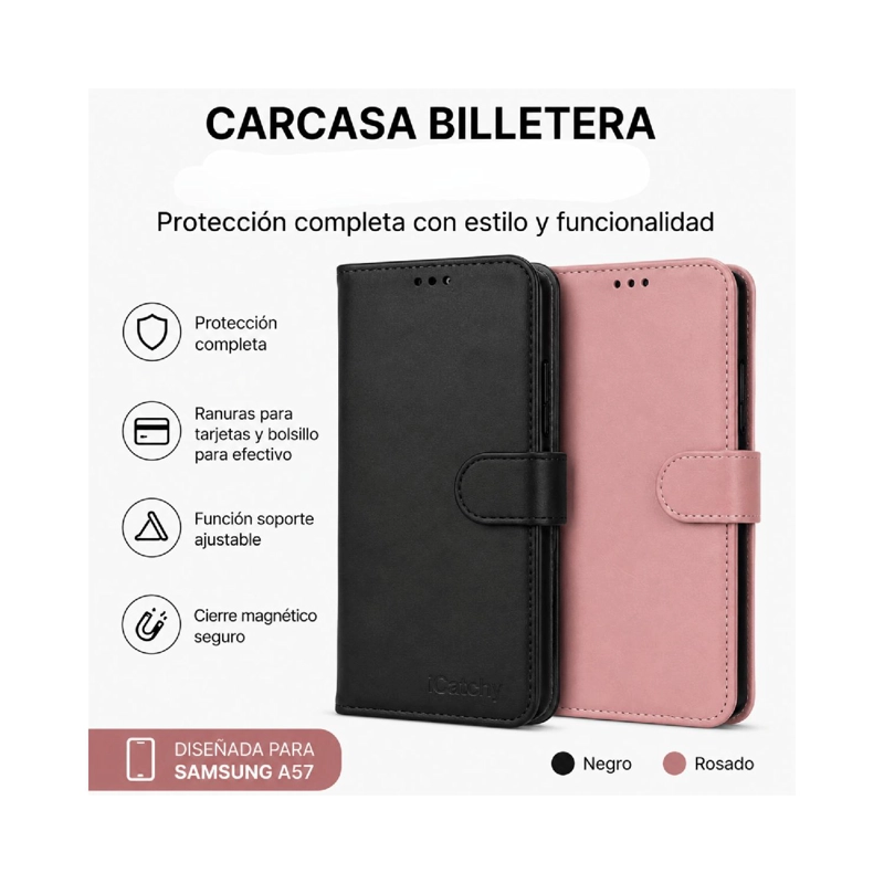 CARCASA BILLETERA PARA SAMSUNG A57 TIPO LIBRO - 3