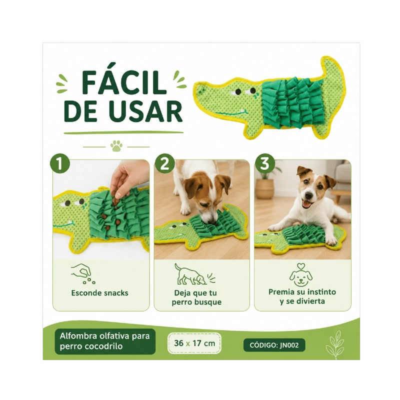 ALFOMBRA OLFATIVA COCODRILO PERRO 36X17 CM - 2