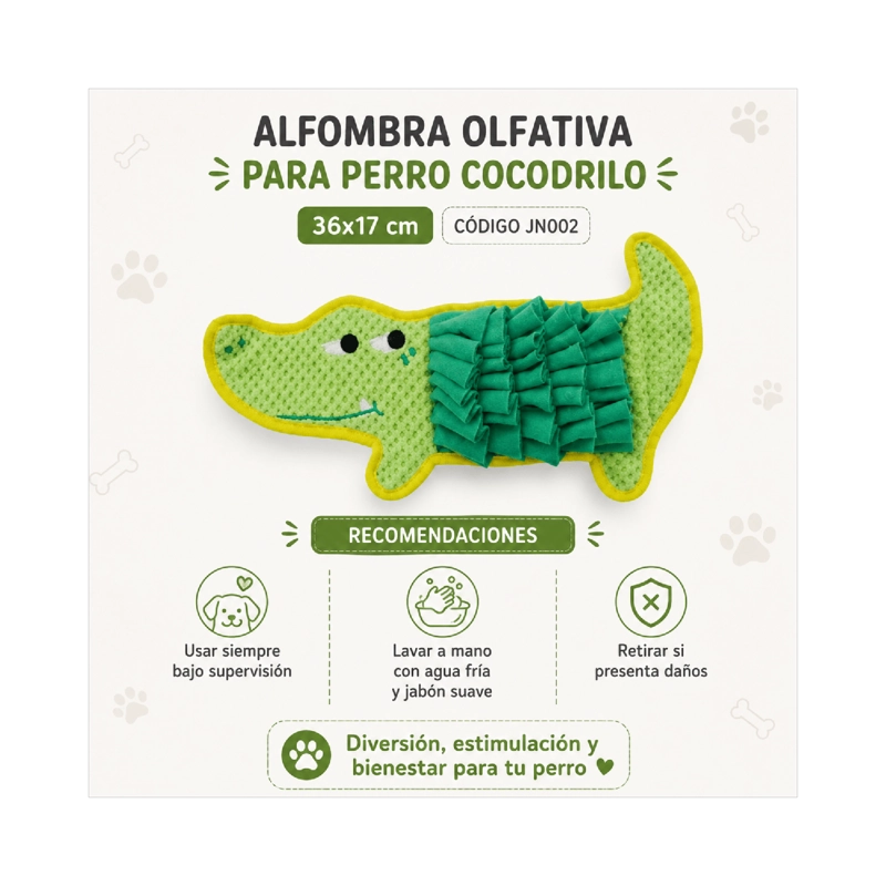 ALFOMBRA OLFATIVA COCODRILO PERRO 36X17 CM - 5