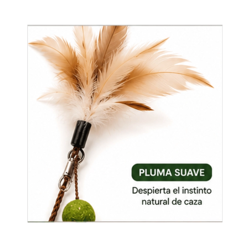 VARILLA PLUMA Y BOLA CATNIP PARA GATO 50 CM - 7