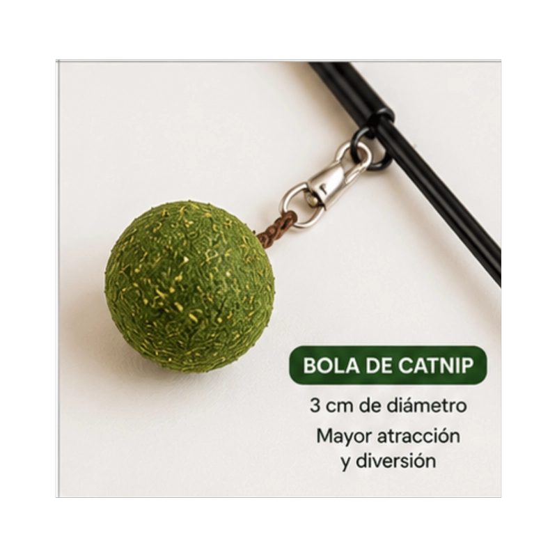 VARILLA PLUMA Y BOLA CATNIP PARA GATO 50 CM - 8
