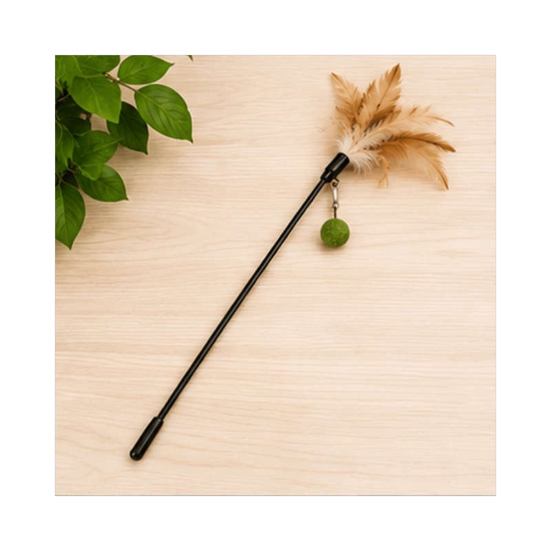 VARILLA PLUMA Y BOLA CATNIP PARA GATO 50 CM - 9