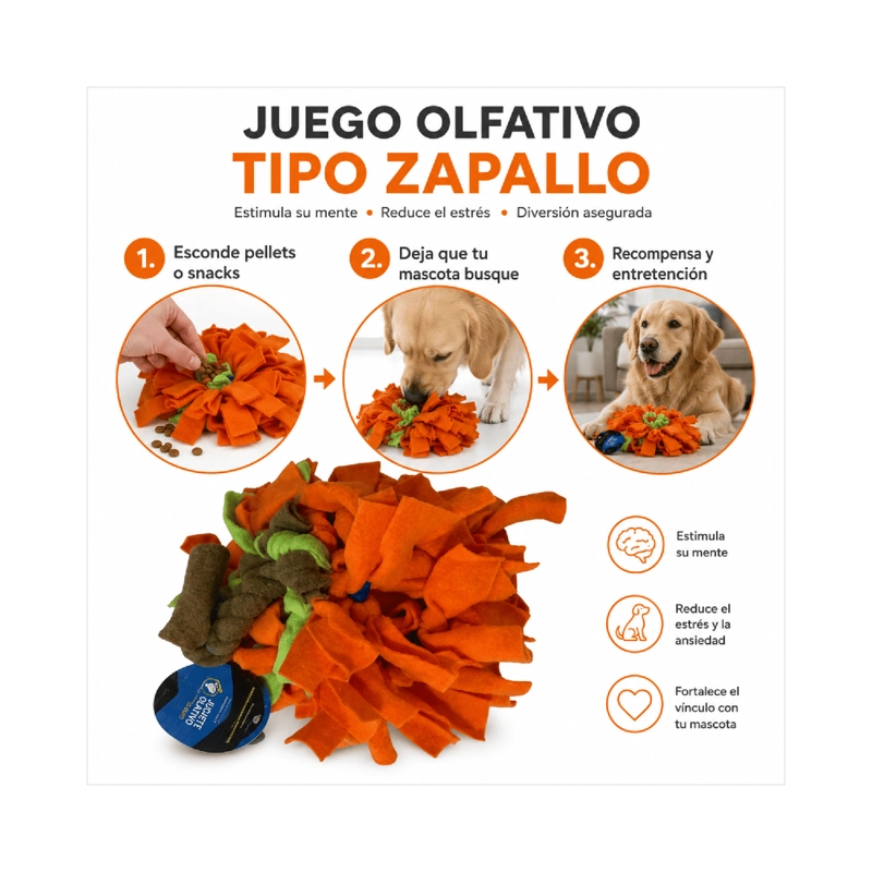 BOLA OLFATIVA ZAPALLO PARA MASCOTAS 20X20X20 CM - 3