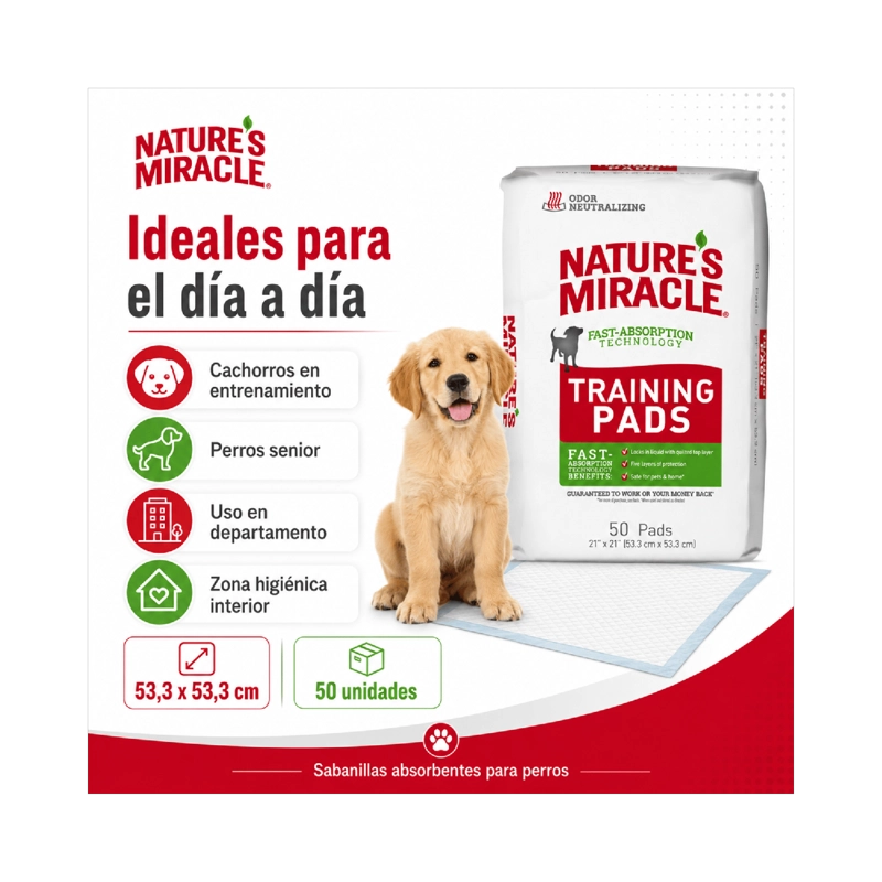 SABANILLAS PERRO NATURE'S MIRACLE 50 UN 53X53 CM - 4
