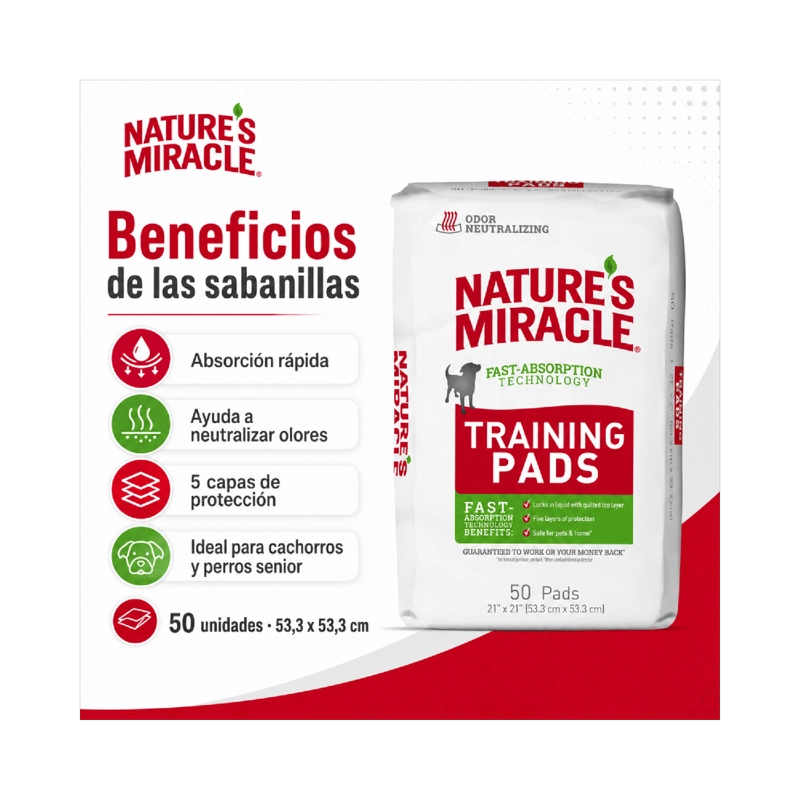 SABANILLAS PERRO NATURE'S MIRACLE 50 UN 53X53 CM - 5