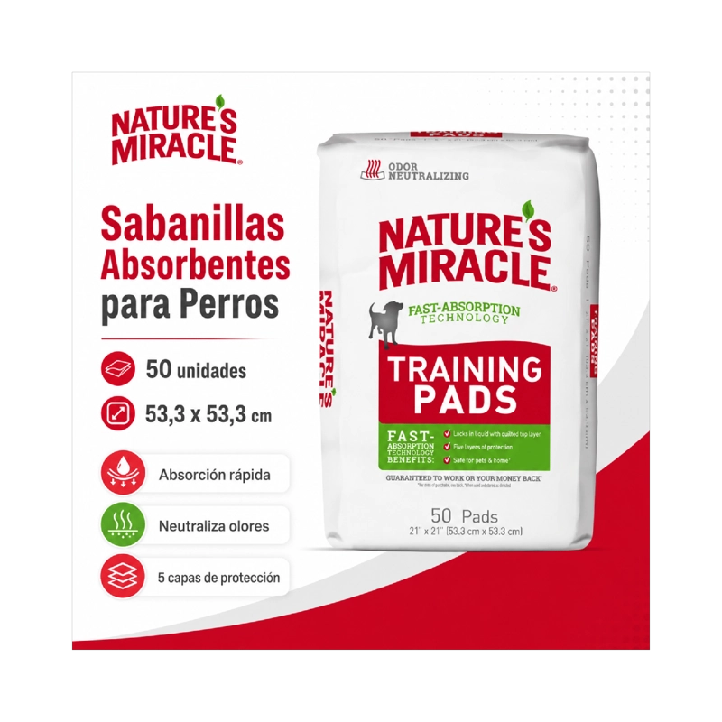 SABANILLAS PERRO NATURE'S MIRACLE 50 UN 53X53 CM - 6