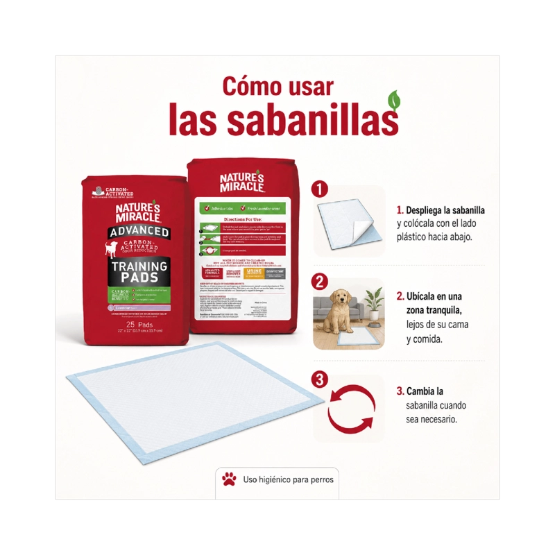 SABANILLAS PERRO NATURE'S MIRACLE 25 UN CARBONO - 2