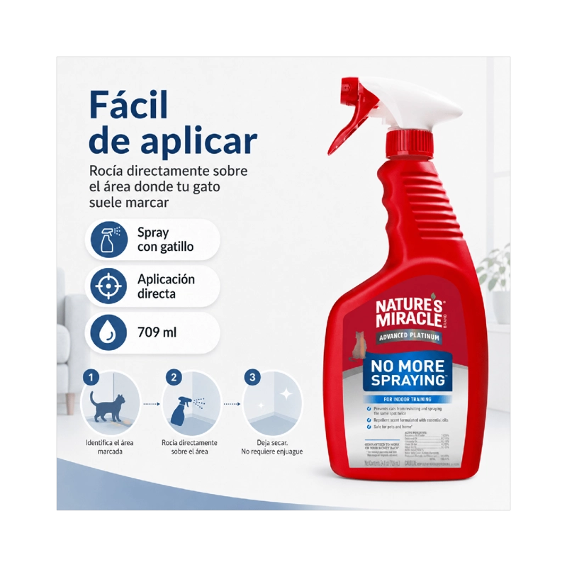 SPRAY ANTIMARCAJE GATO NATURE'S MIRACLE 709 ML - 7