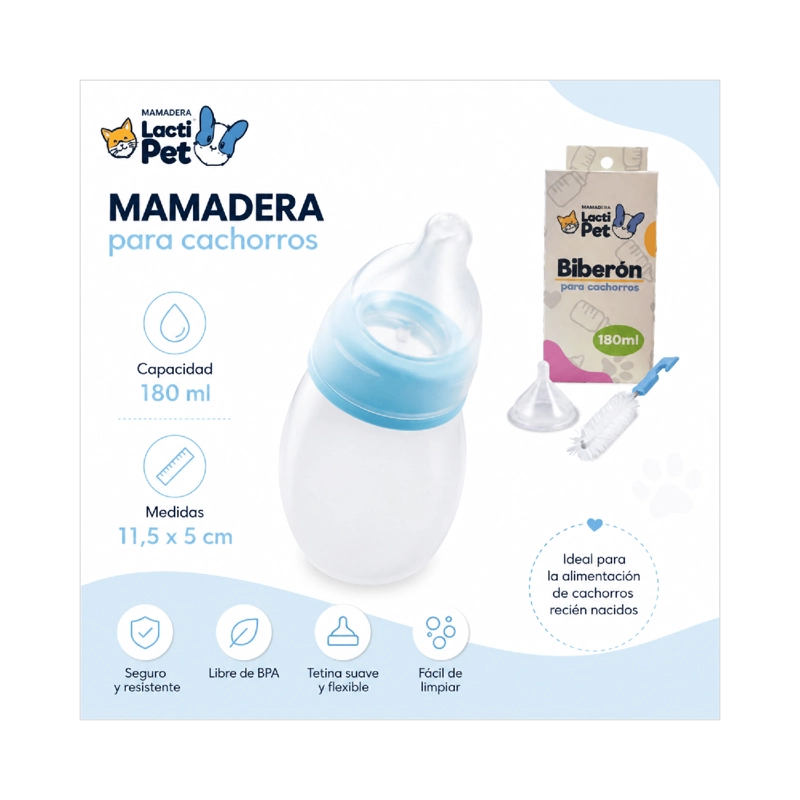 MAMADERA LACTIPET CACHORROS PERRO GATO 180ML - 2