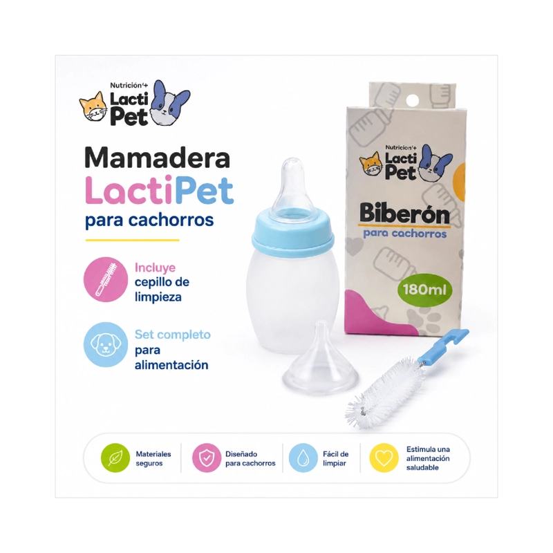 MAMADERA LACTIPET CACHORROS PERRO GATO 180ML - 6