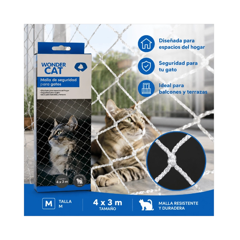 MALLA SEGURIDAD GATOS BALCON TERRAZA 4X3 M - 4