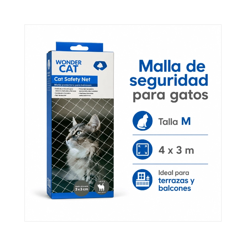 MALLA SEGURIDAD GATOS BALCON TERRAZA 4X3 M - 5